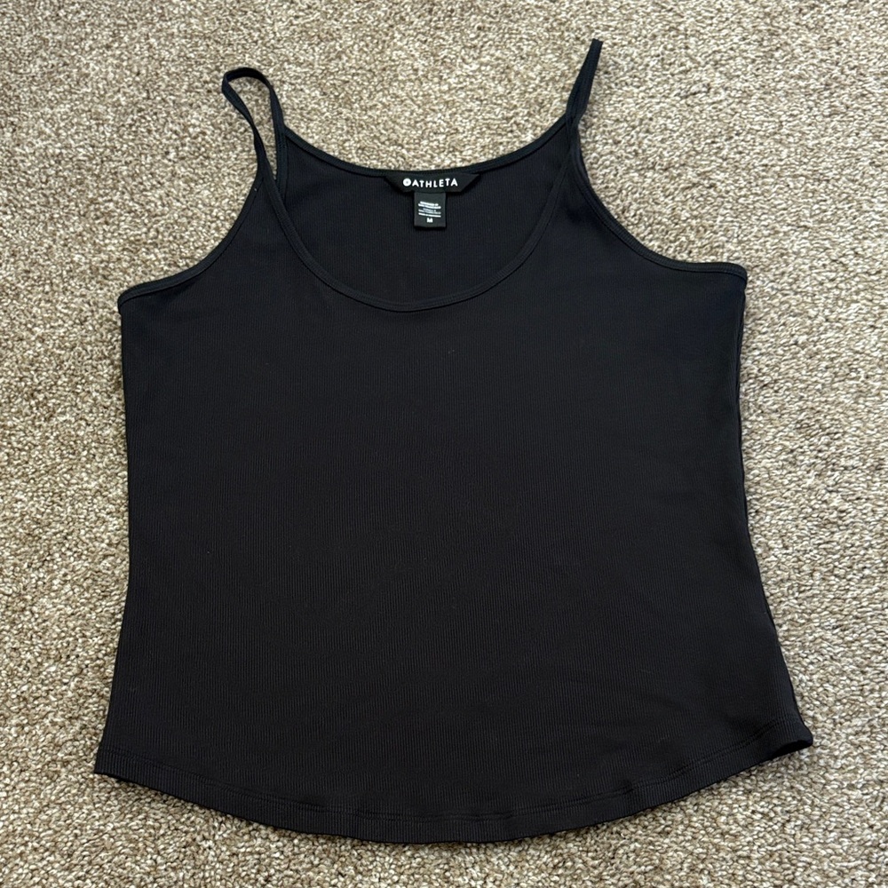 Athleta Women's Signature Rib Black Cami Tank Top